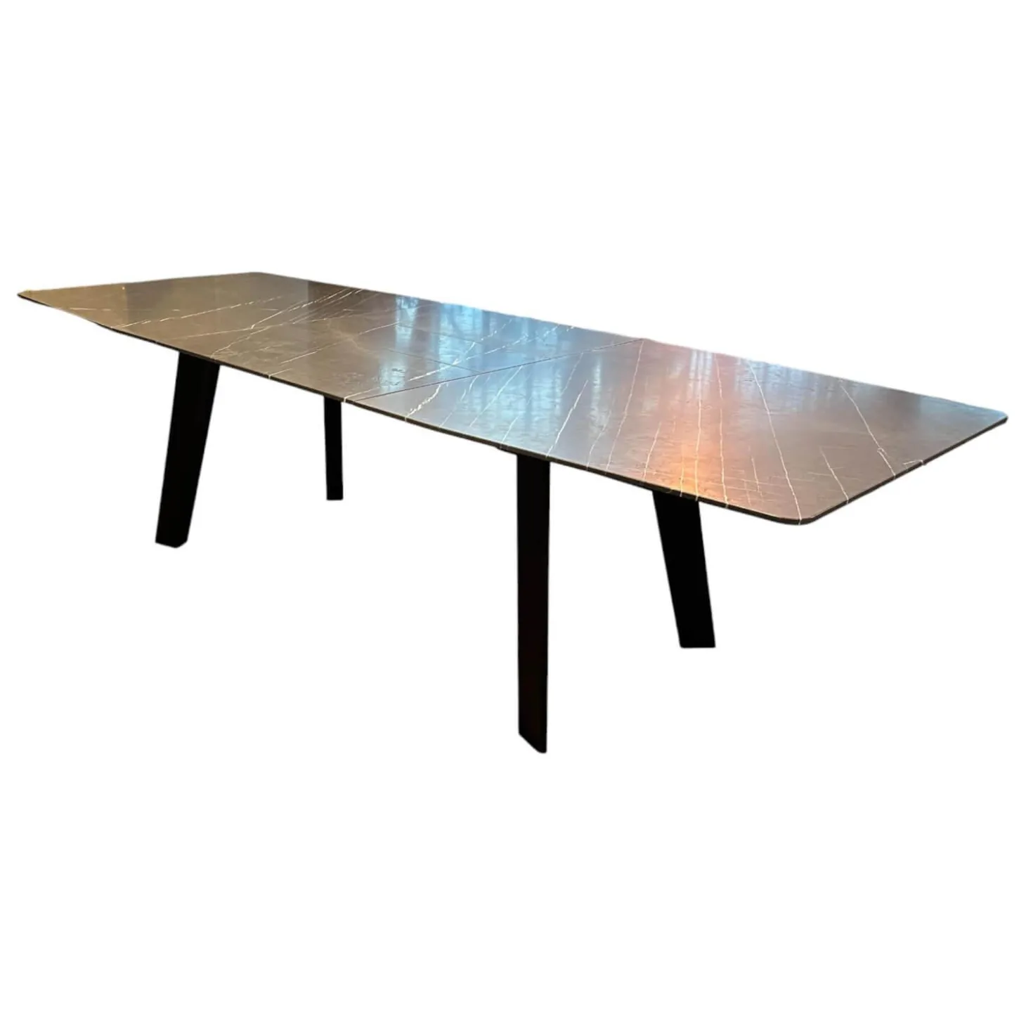 Esstisch Fontana Stein Grafit Brown Grau Gestell Mooreiche Gebeizt Lackiert Schwarz