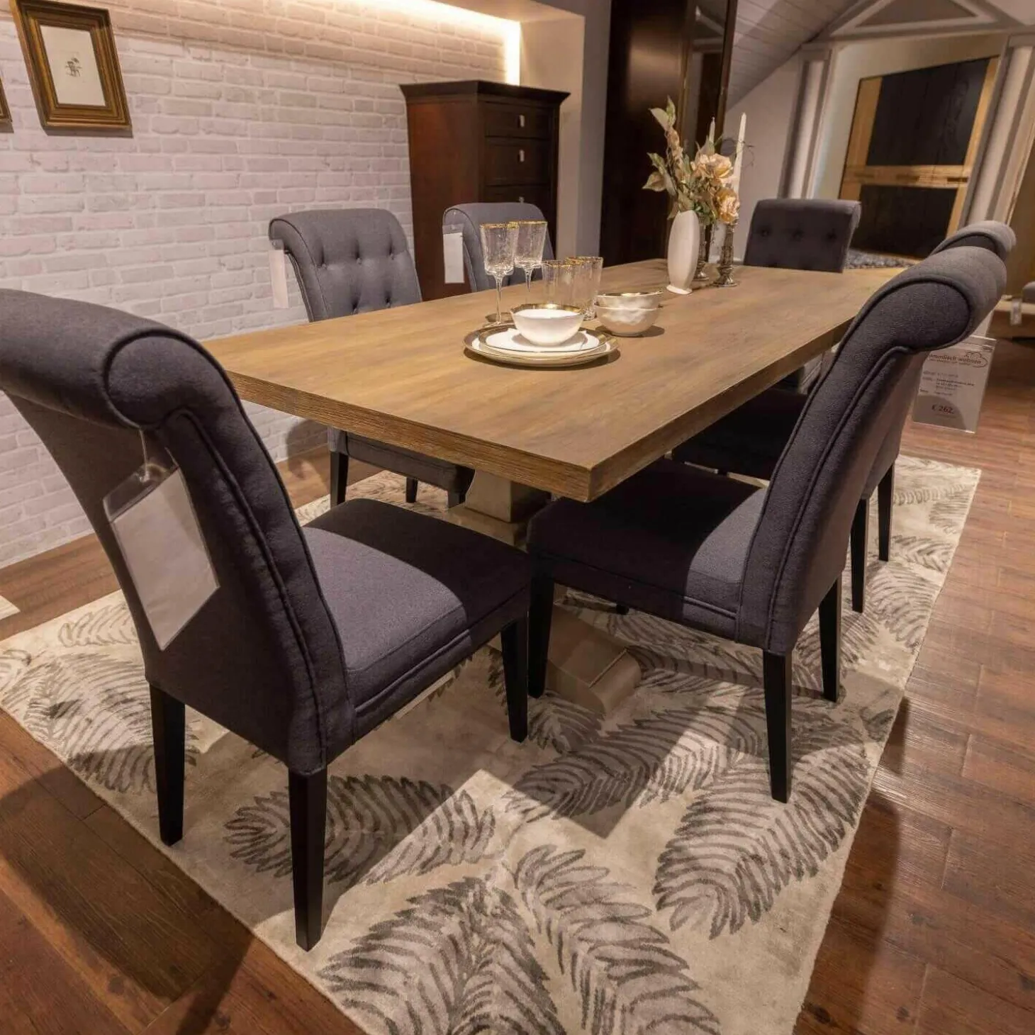 Esstisch GM220 Polsterstuhl Frederik AP B Page Grey 65 Mit 6 Stühlen