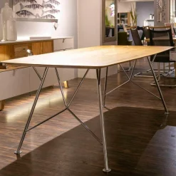 Esstisch GM Tempra Asteiche Gestell Metall Chrom Hochglanz