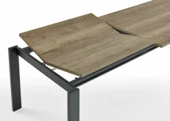 Esstisch Hamilton Platte Dekor Struktureiche Terra Gestell Metall Schwarz mit Auszug