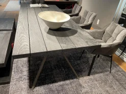 Esstisch Iron Squared Eiche Vulcano Gestell Natureisen Matt Lackiert