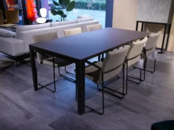 Esstisch Kalia 620 901 Platte Fenix Cacao Anthrazit Rahmen Epoxy Nuit Silk Schwarz Eichenplatte Rand Night Matt Fußkappen Schwarz