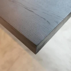 Esstisch Liam Iron Platte Eiche Schwarz Pigmentiert Gestell Edelstahl Asche Grau Matt