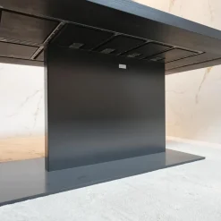 Esstisch Liam Iron Platte Eiche Schwarz Pigmentiert Gestell Edelstahl Asche Grau Matt