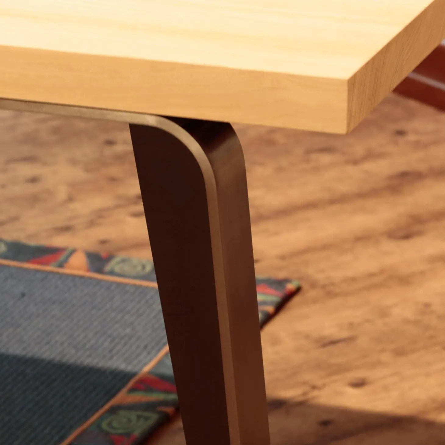 Esstisch LX4/25 Kernesche Hell Massiv Geseift Gestell Rohstahl Geölt