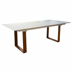 Esstisch Mirado Ausziehbar Tischplatte Fenix NTM Castro Ottawa Taupe Gestell Nussbaum mit Einlegeplatte