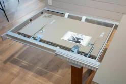 Esstisch Mirado Ausziehbar Tischplatte Fenix NTM Castro Ottawa Taupe Gestell Nussbaum mit Einlegeplatte