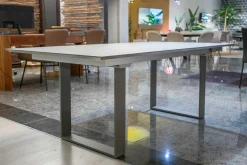 Esstisch Mirado Ausziehbar Tischplatte Fenix Grigio Londra Grau Gestell Grau Matt