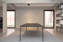 Esstisch Mirto Platte Eiche Schwarz Gebürstet Gestell Schwarz Verchromt Lackiert