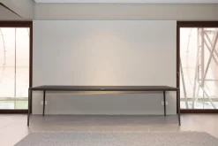 Esstisch Mirto Platte Eiche Schwarz Gebürstet Gestell Schwarz Verchromt Lackiert