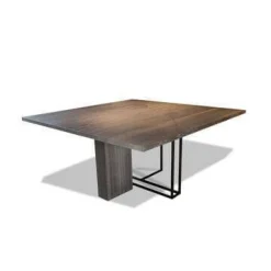 Esstisch Mooreiche Dunkelgrau Gestell Eisen Geölt