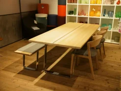 Esstisch Nox Eiche Weiß Geölt Gestell Metall Chrom Glänzend Ohne Bank Und Stühle