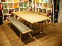 Esstisch Nox Eiche Weiß Geölt Gestell Metall Chrom Glänzend Ohne Bank Und Stühle