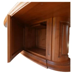 Esstisch Oval Bootsform Unikat Kirschbaum Mit Tür im Sockel