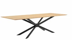 Esstisch Phoenix Bambus Farbe Eiche Bianco Geölt Gestell Metall Schwarz Pulverbeschichtet