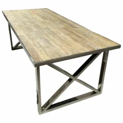 Esstisch Richmond Ulmenholz Gestell Edelstahl