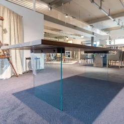 Esstisch RT WoodArt Wildnußbaum Geölt Wange Typ 13-Glaswange