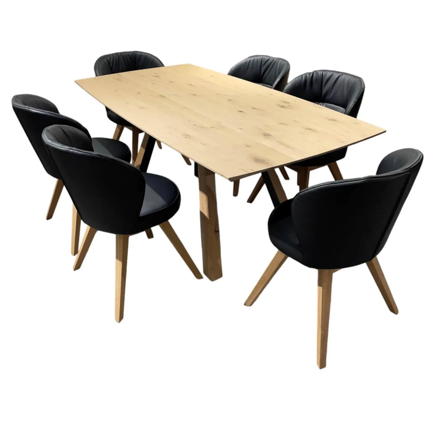 Esstisch Runa 8410 Kerneiche Natur Massiv Oberfläche Gebürstet Inklusive Kopfauszüge Ohne Stühle