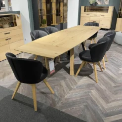 Esstisch Runa 8410 Kerneiche Natur Massiv Oberfläche Gebürstet Inklusive Kopfauszüge Ohne Stühle