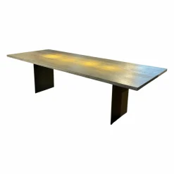 Esstisch SC41 Eiche Geköhlt Silber Gebürstet Gestell Rohstahl Natur Lackiert