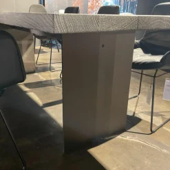 Esstisch SC41 Eiche Geköhlt Silber Gebürstet Gestell Rohstahl Natur Lackiert