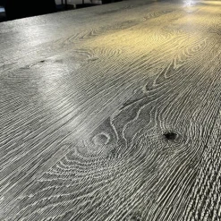 Esstisch SC41 Eiche Geköhlt Silber Gebürstet Gestell Rohstahl Natur Lackiert