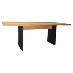 Esstisch SC41 Outdoor Akazie Roh Gebürstet Wangen Aluminium Schwarz Pulverbeschichtet