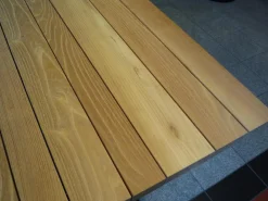 Esstisch SC41 Outdoor Akazie Roh Gebürstet Wangen Aluminium Schwarz Pulverbeschichtet