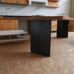 Esstisch Sky-Briccola SM Platte Gewachst Gestell In Rautenform Irondust Lackiert Anthrazitgrau