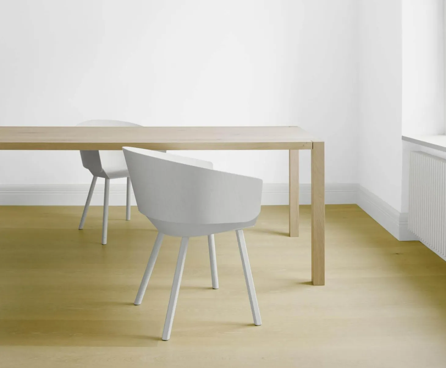 Esstisch Sloane Europäische Eiche Weiß Pigmentiert Gewachst Ohne Stühle