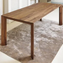 Esstisch SR1 Light Massiv Astnussbaum Geölt Ausziehbar Astlöcher Mit Harz