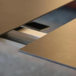 Esstisch T90 Platte Keramik Strom Nero Anthrazit Gestell Pulverbeschichtet Anthrazit Mit Auszug