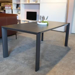 Esstisch T90 Platte Keramik Strom Nero Anthrazit Gestell Pulverbeschichtet Anthrazit Mit Auszug