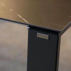 Esstisch T90 Platte Keramik Strom Nero Anthrazit Gestell Pulverbeschichtet Anthrazit Mit Auszug