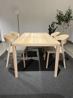 Esstisch Tak Eiche Naturöl Weiß Holzfuß Mit 100cm Auszug