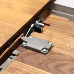 Esstisch Tak TRTM20101 Platte Nussbaum Fußgestell Stahl Bronze Matt mit 100cm Auszug