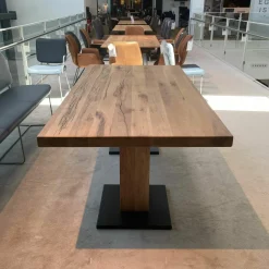 Esstisch Thabea 389344080 Balkeneiche Natur Gestell Metall Schwarz