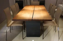 Esstisch Tix Schwarznuss Natur Geölt Gestell Rohstahl Geölt