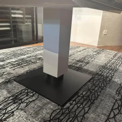 Esstisch Todo 6116 Platte Keramik Matt Rock Grigio Grau Säule Lack Matt Bodenplatte Metall Schwarz Tiefmatt Ausziehbar