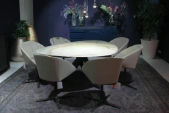 Esstisch Trilope Platte Onyx Green Afghano Beine Mooreiche Massiv Dunkelgrau