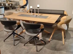 Esstisch V-Alpin Massivholz Eiche Altholz Mit Steineinlage