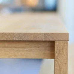 Esstisch Varus Knorrige Eiche Mit Harz Ausgegossen Gestell Stollenfüße Passend Ausziehbar Ohne Stühle Und Bank