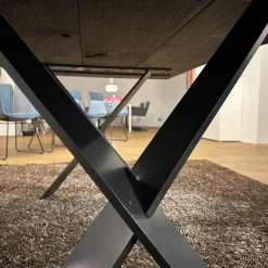 Esstisch WK854-14 Wildeiche Massiv Gebürstet Geköhlt Geölt