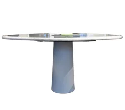 Estisch Pillar Oval 260x120 Weißer Carrara Marmor Fuß Beton