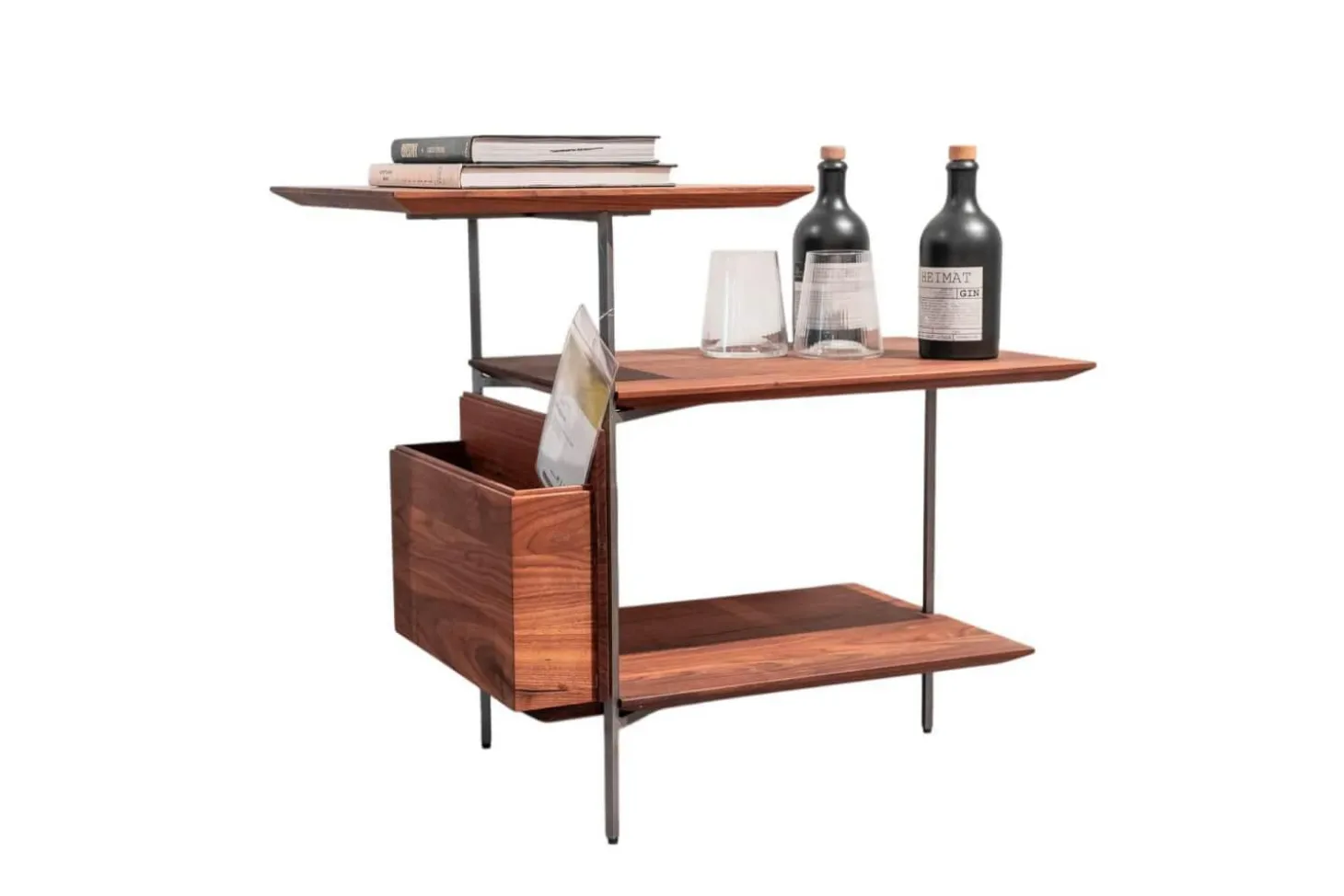 Etagere Beistelltisch 39043-0 Nussbaum Astig Massiv Natur