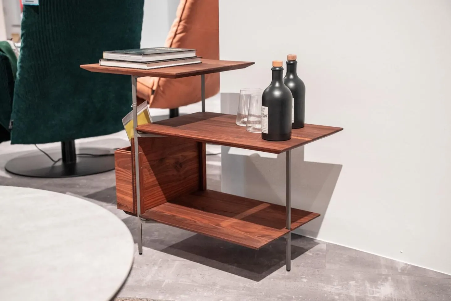 Etagere Beistelltisch 39043-0 Nussbaum Astig Massiv Natur