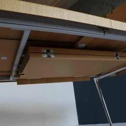 Extendable Dining Table Tischplatte Furnier Eiche Natur Gestell Aluminium Mit Auszug