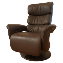 Fernsehsessel Easyswing Bezug Leder 24 Longlife Schlamm Braun Fuß Teller Bezogen