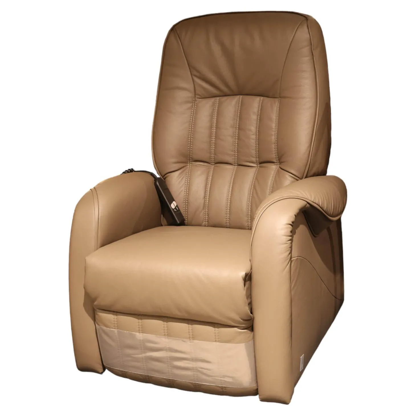 Fernsehsessel Kassel Bezug Leder 71 Torro Vulkan Braun Füße Rollen Kunststoff Schwarz