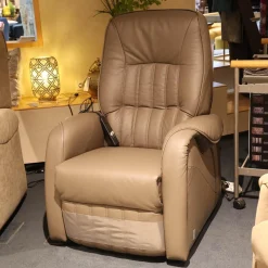 Fernsehsessel Kassel Bezug Leder 71 Torro Vulkan Braun Füße Rollen Kunststoff Schwarz